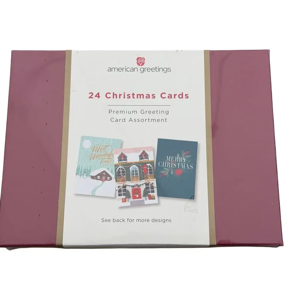 American Greetings 24 Christmas Cards-Premium Greeting Cards Assortment New